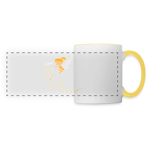 Fée Ombrée Mystérieuse (Design Négatif) sur Mug panoramique contrasté et blanc