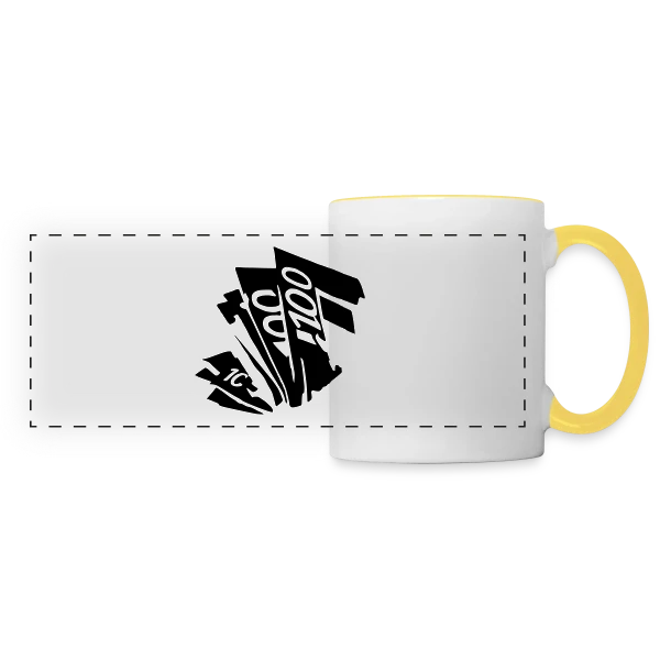 Liasse de Billets Poker sur Mug panoramique contrasté et blanc