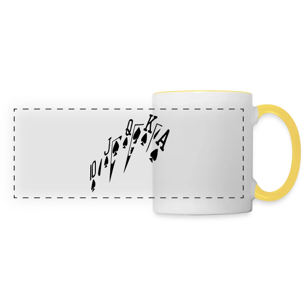 Poker Royale Flush sur Mug panoramique contrasté et blanc