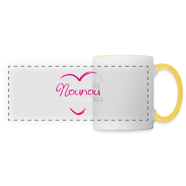 La Nounou qui Déchire sur Mug panoramique contrasté et blanc