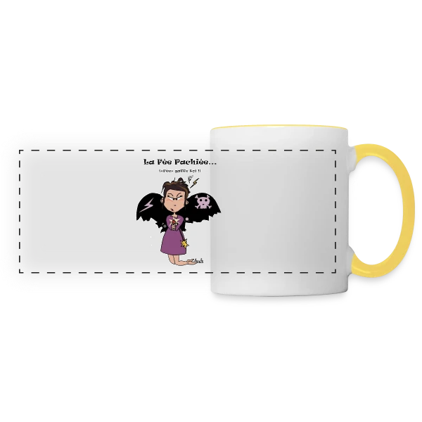 Fée Sans Chichis sur Mug panoramique contrasté et blanc