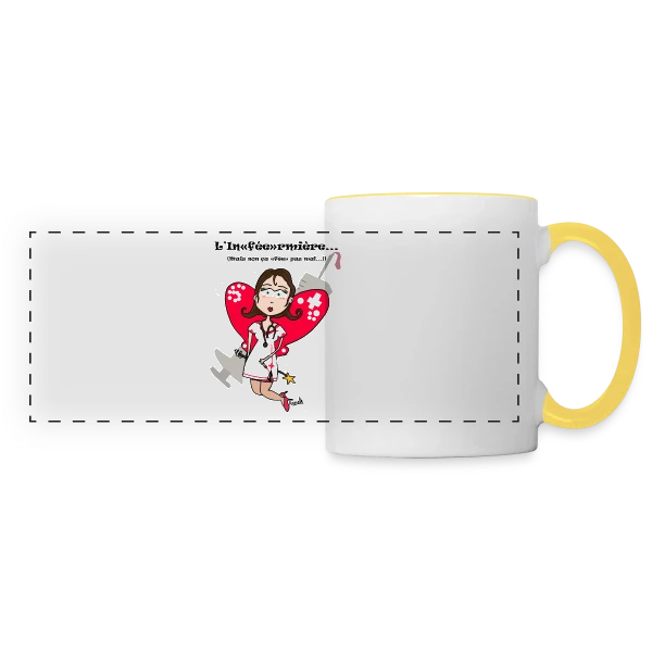 Inféermière Passionnée sur Mug panoramique contrasté et blanc