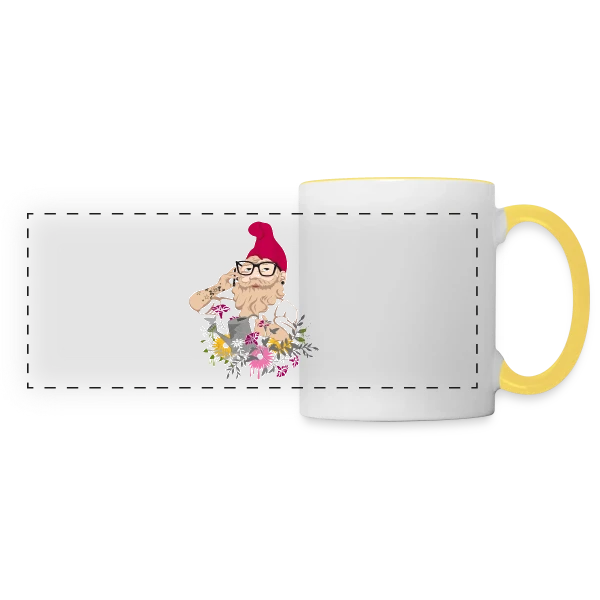 Jardinier Hipster sur Mug panoramique contrasté et blanc
