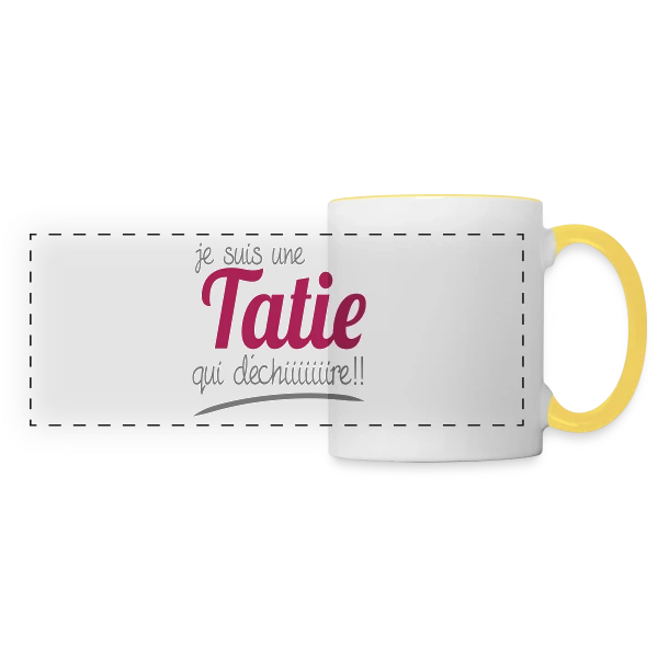 Ma Tatie Qui Déchire sur Mug panoramique contrasté et blanc