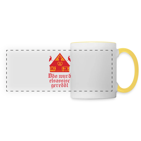 Ici On Parle Alsacien sur Mug panoramique contrasté et blanc