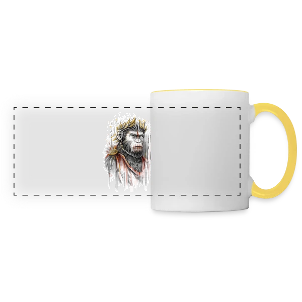 César l'Empereur Singe sur Mug panoramique contrasté et blanc
