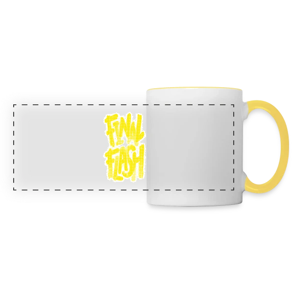 Final Flash : L'Éclat Ultime du Prince Saiyan sur Mug panoramique contrasté et blanc