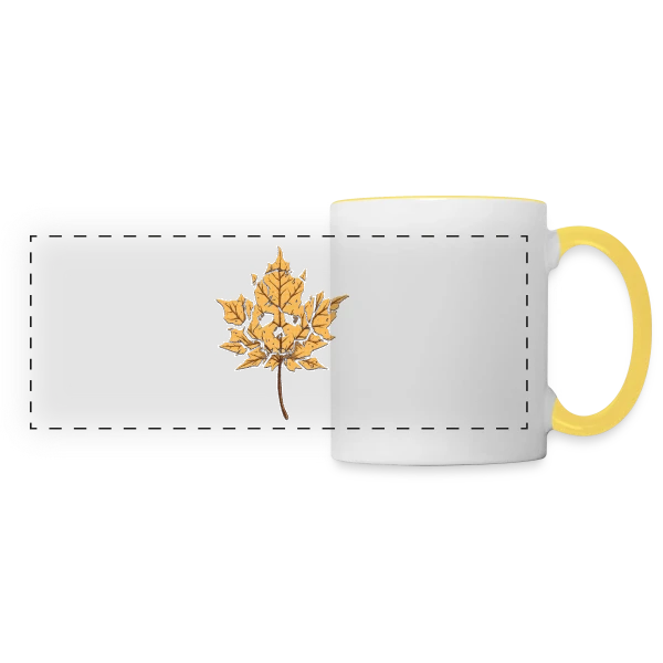 Feuille Morte Stylisée sur Mug panoramique contrasté et blanc