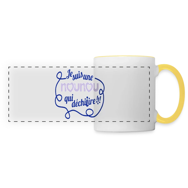 Ma Nounou en Or qui Déchire sur Mug panoramique contrasté et blanc