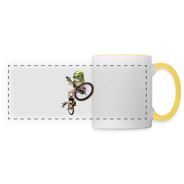 Grenouille BMX : Le Rider des Marais sur Mug panoramique contrasté et blanc