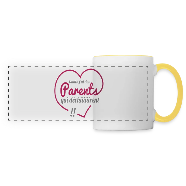 Super Parents qui Déchirent sur Mug panoramique contrasté et blanc