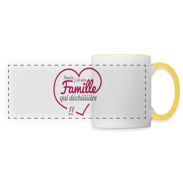Famille qui Déchire – Unie et Géniale sur Mug panoramique contrasté et blanc