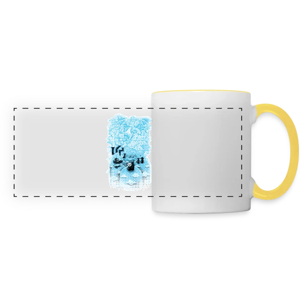 Épopée Nuageuse du Dragon sur Mug panoramique contrasté et blanc
