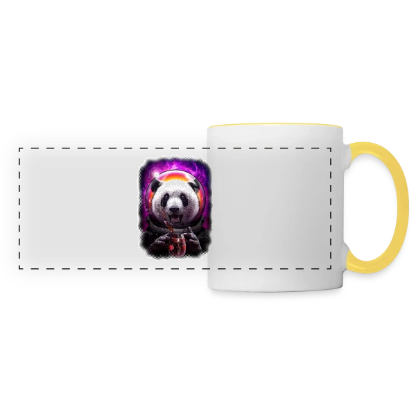 Pandanaut : L'Aventure Spatiale du Panda sur Mug panoramique contrasté et blanc