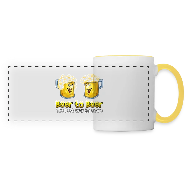 Bières entre Amis sur Mug panoramique contrasté et blanc