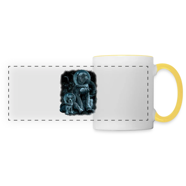 Nostalgie Cosmique : Explorateur des Étoiles sur Mug panoramique contrasté et blanc