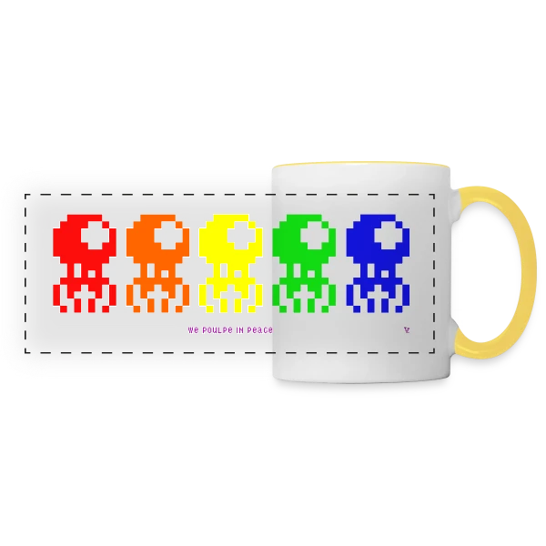 Spoulpe Invaders sur Mug panoramique contrasté et blanc