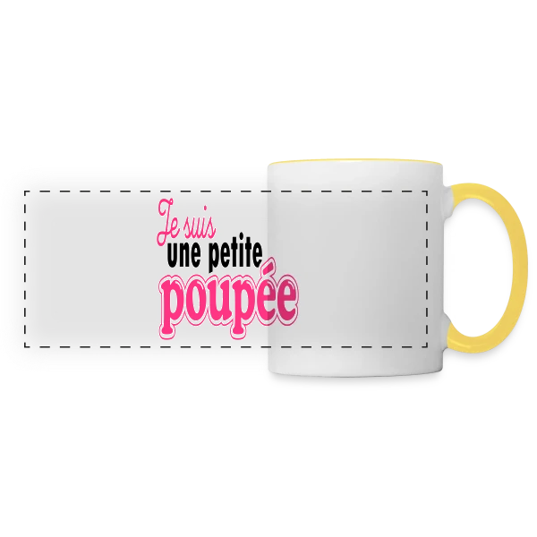 Ma Petite Poupée sur Mug panoramique contrasté et blanc