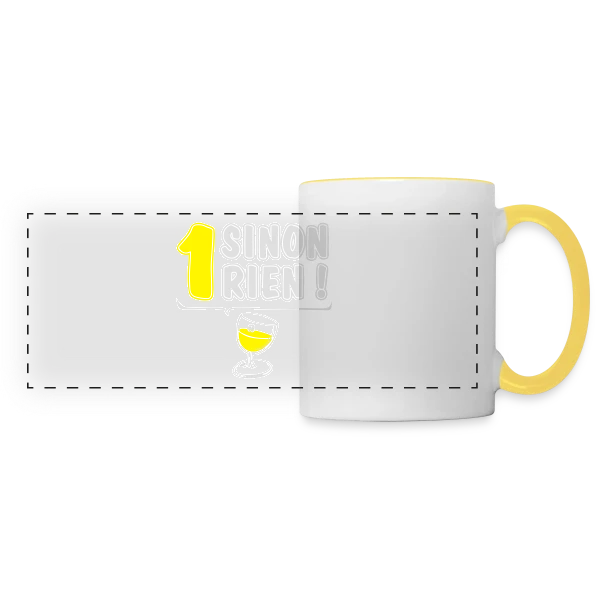 Un Jaune ou Rien sur Mug panoramique contrasté et blanc