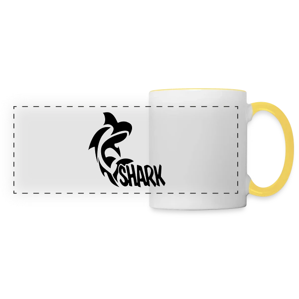 Requin Majestueux des Océans sur Mug panoramique contrasté et blanc