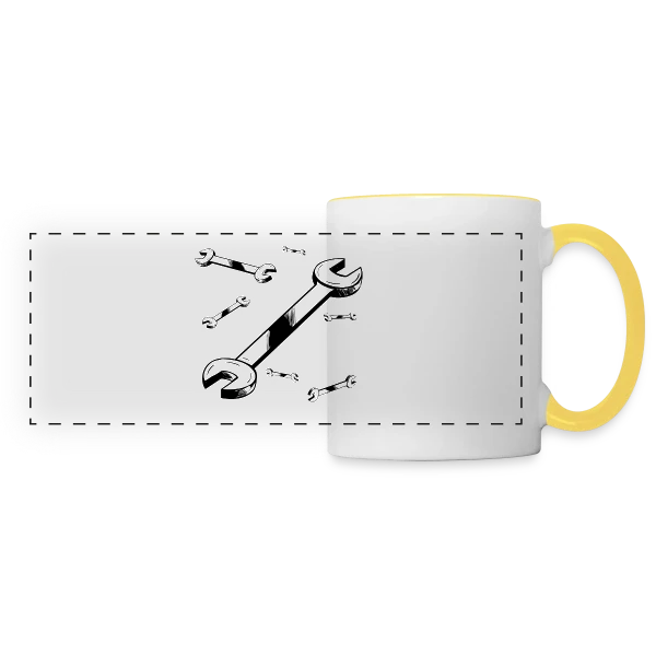 Clé à Molette : L'Outil Essentiel sur Mug panoramique contrasté et blanc
