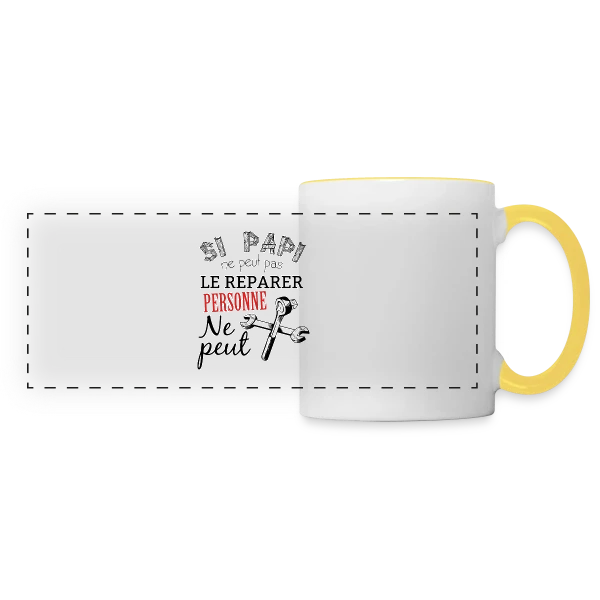 Papi Bricoleur - L'Expert des Réparations sur Mug panoramique contrasté et blanc