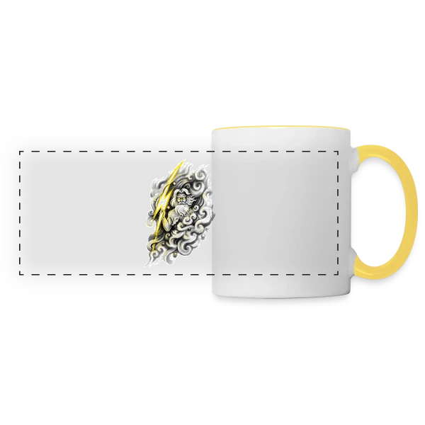 Zeus, Maître du Tonnerre sur Mug panoramique contrasté et blanc