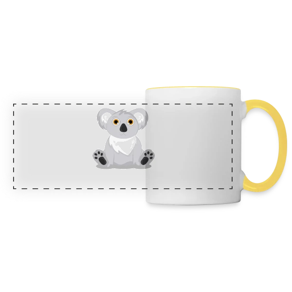 Kamel le Koala : Tendresse Exotique sur Mug panoramique contrasté et blanc