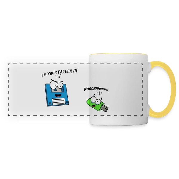 Je suis ton père - Humour Galactique Culte sur Mug panoramique contrasté et blanc