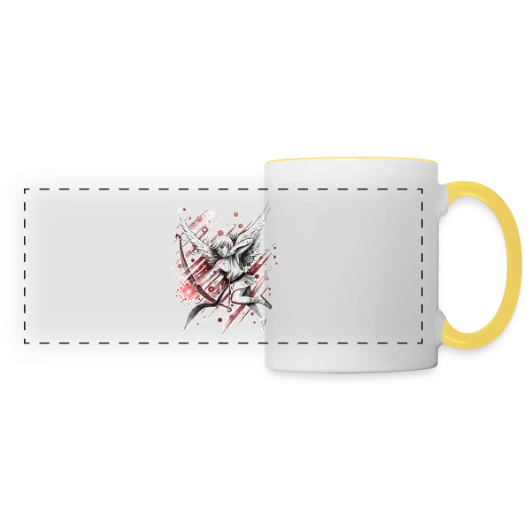 Cupidon, la Flèche d'Amour sur Mug panoramique contrasté et blanc