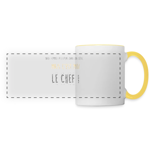 Le Chef dans Ma Tête sur Mug panoramique contrasté et blanc