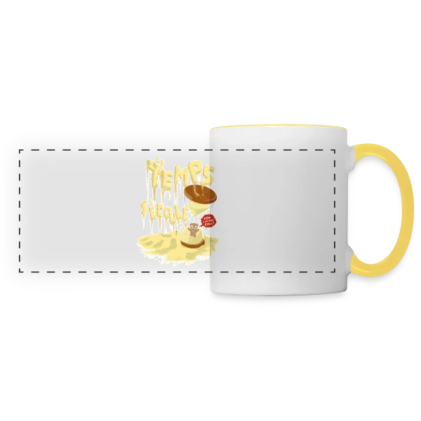 Le Temps C'Est Cool : Ourson Sablier Fun sur Mug panoramique contrasté et blanc
