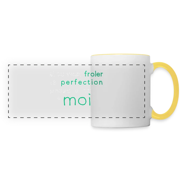 La Perfection sur Mug panoramique contrasté et blanc
