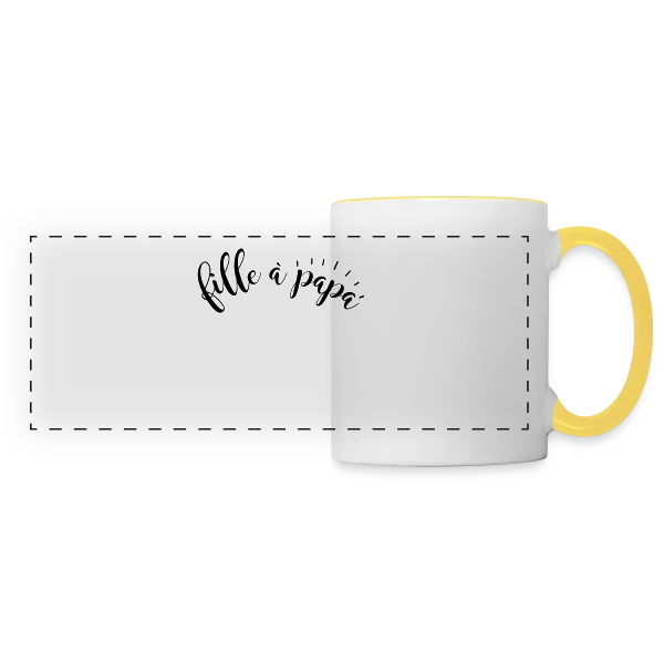 Fille à Papa Adorée sur Mug panoramique contrasté et blanc