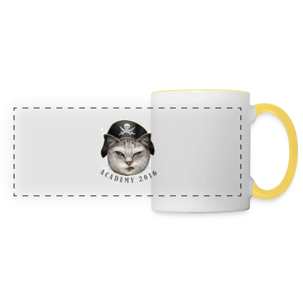 Académie des Chats Pirates sur Mug panoramique contrasté et blanc