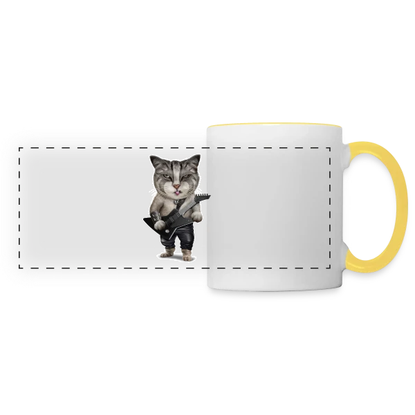 Metalcat : Le Chat Métalleux sur Mug panoramique contrasté et blanc