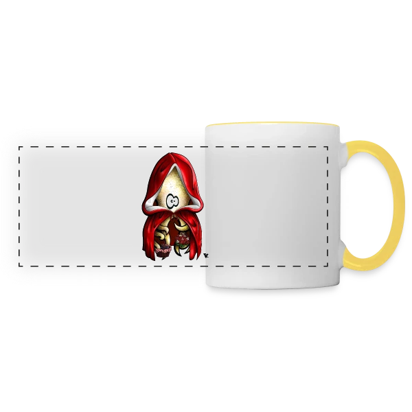 Le Petit Chaperon Poulpe sur Mug panoramique contrasté et blanc