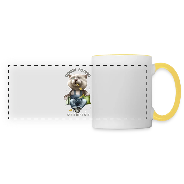 Roi du Canapé sur Mug panoramique contrasté et blanc
