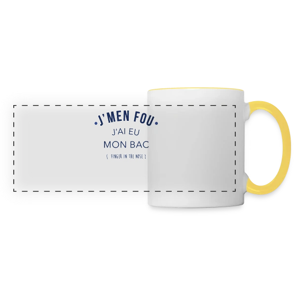 Diplômé du Bac : Mission Accomplie ! sur Mug panoramique contrasté et blanc