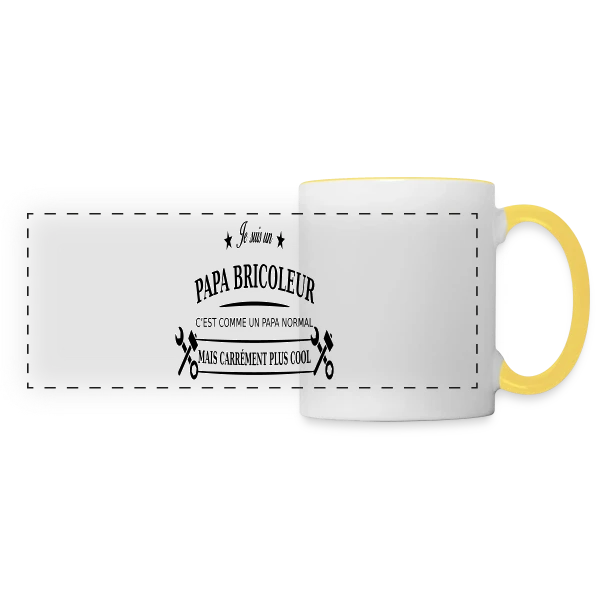 Papa Bricoleur Expert sur Mug panoramique contrasté et blanc