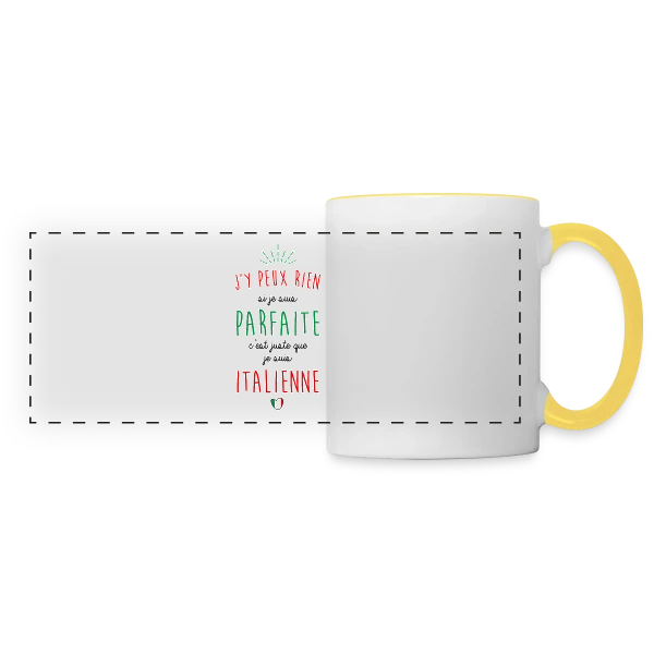 Fierté Italienne sur Mug panoramique contrasté et blanc