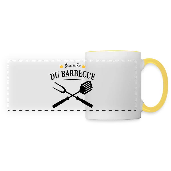 Le Roi Incontesté du Barbecue sur Mug panoramique contrasté et blanc
