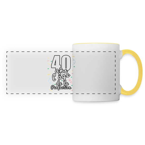 Anniversaire 40 Ans Magnifique sur Mug panoramique contrasté et blanc