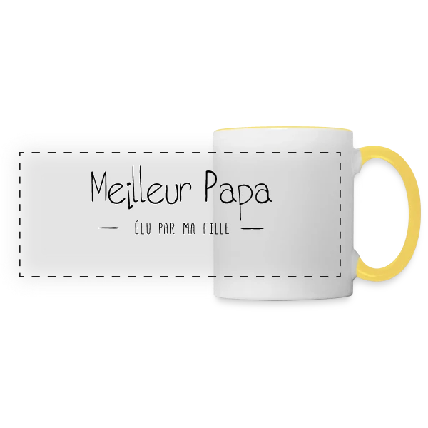 Le Meilleur Papa d'une Fille sur Mug panoramique contrasté et blanc