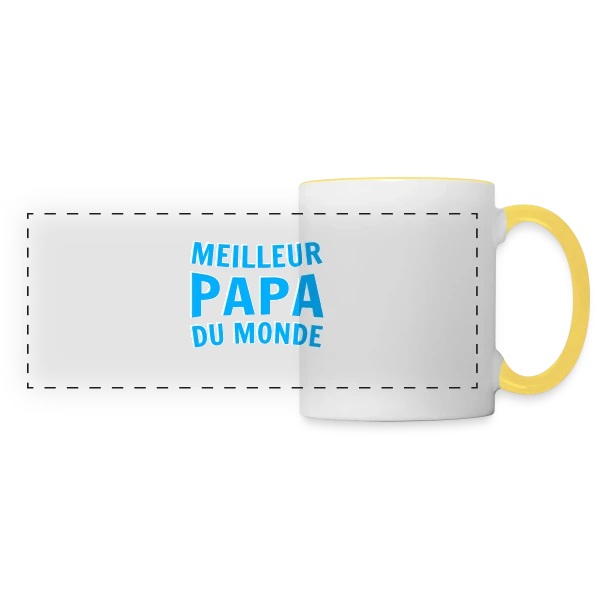 "Meilleur Papa du Monde" sur Mug panoramique contrasté et blanc