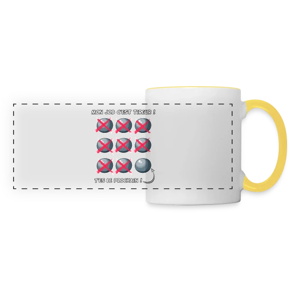 Profession Tireur : Précision et Passion sur Mug panoramique contrasté et blanc