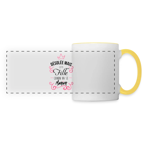 Fille Canon Stylée sur Mug panoramique contrasté et blanc