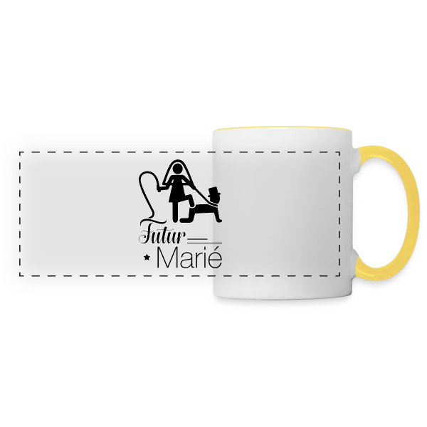 "Futur Marié" : Prêt pour le Grand Jour sur Mug panoramique contrasté et blanc