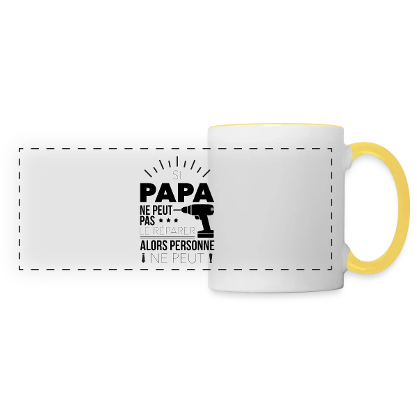 Si je peux pas... je peux pas ! sur Mug panoramique contrasté et blanc