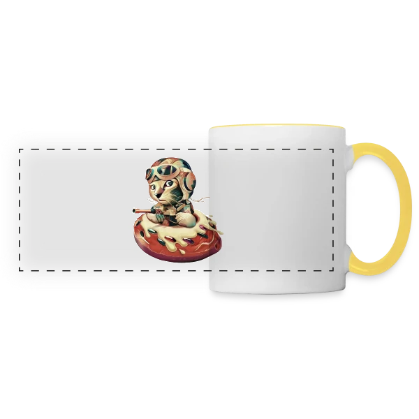 Donut Fighter sur Mug panoramique contrasté et blanc